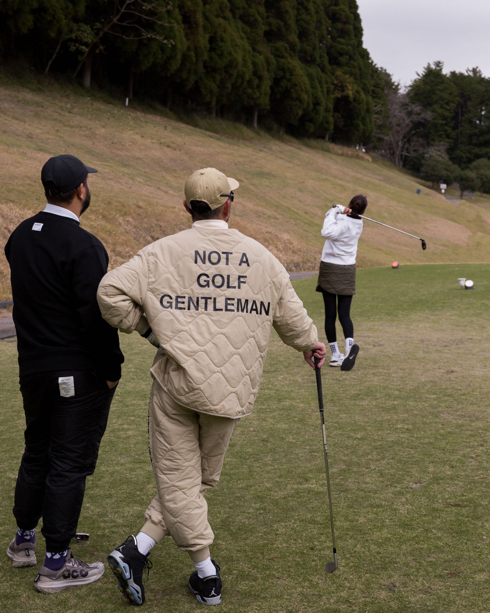 QUILTING NO-COLLAR JACKET - BEIGE - – Cph/Golf™︎