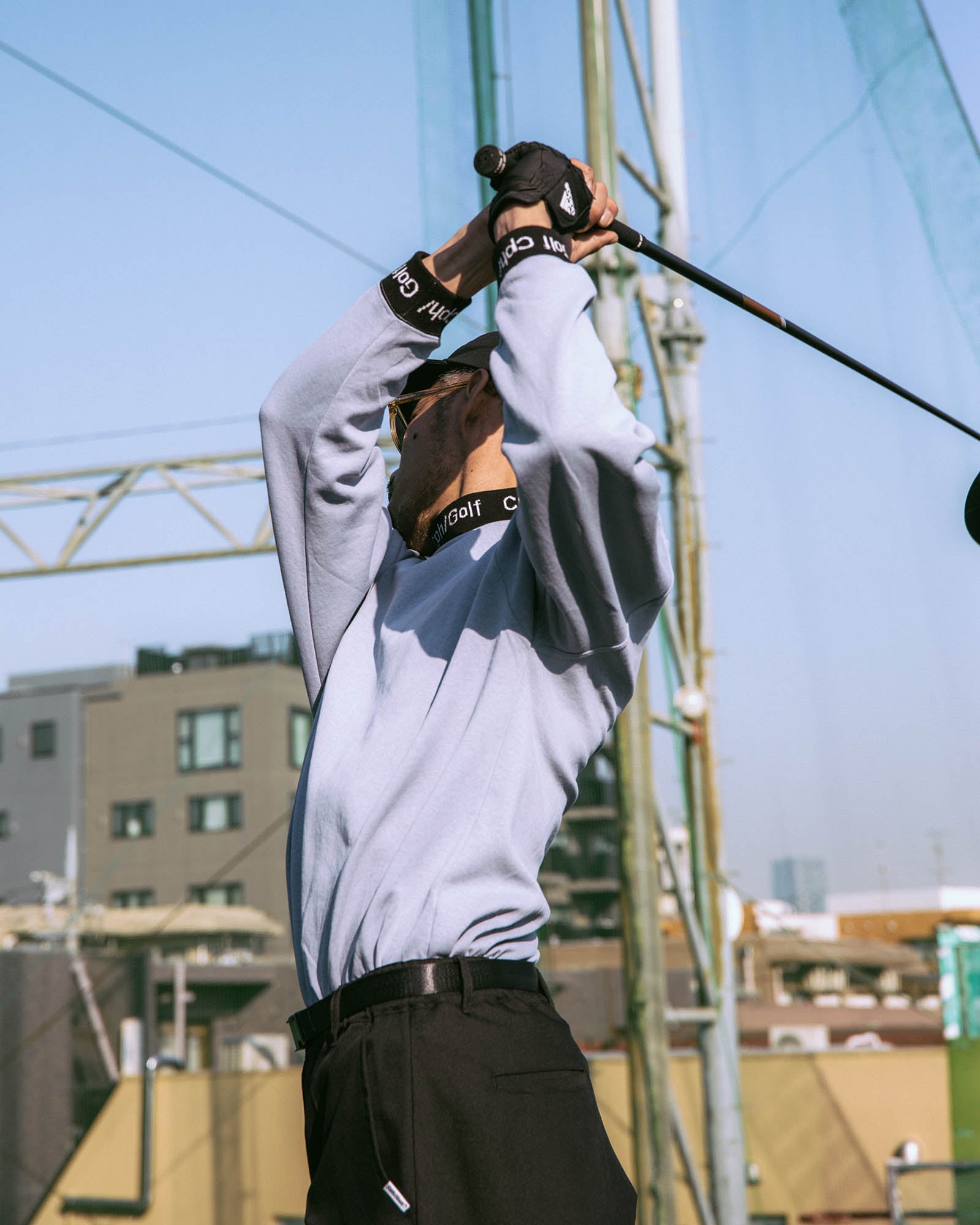 JACQUARD MOCK NECK LS TEE - SAX - – Cph/Golf™︎