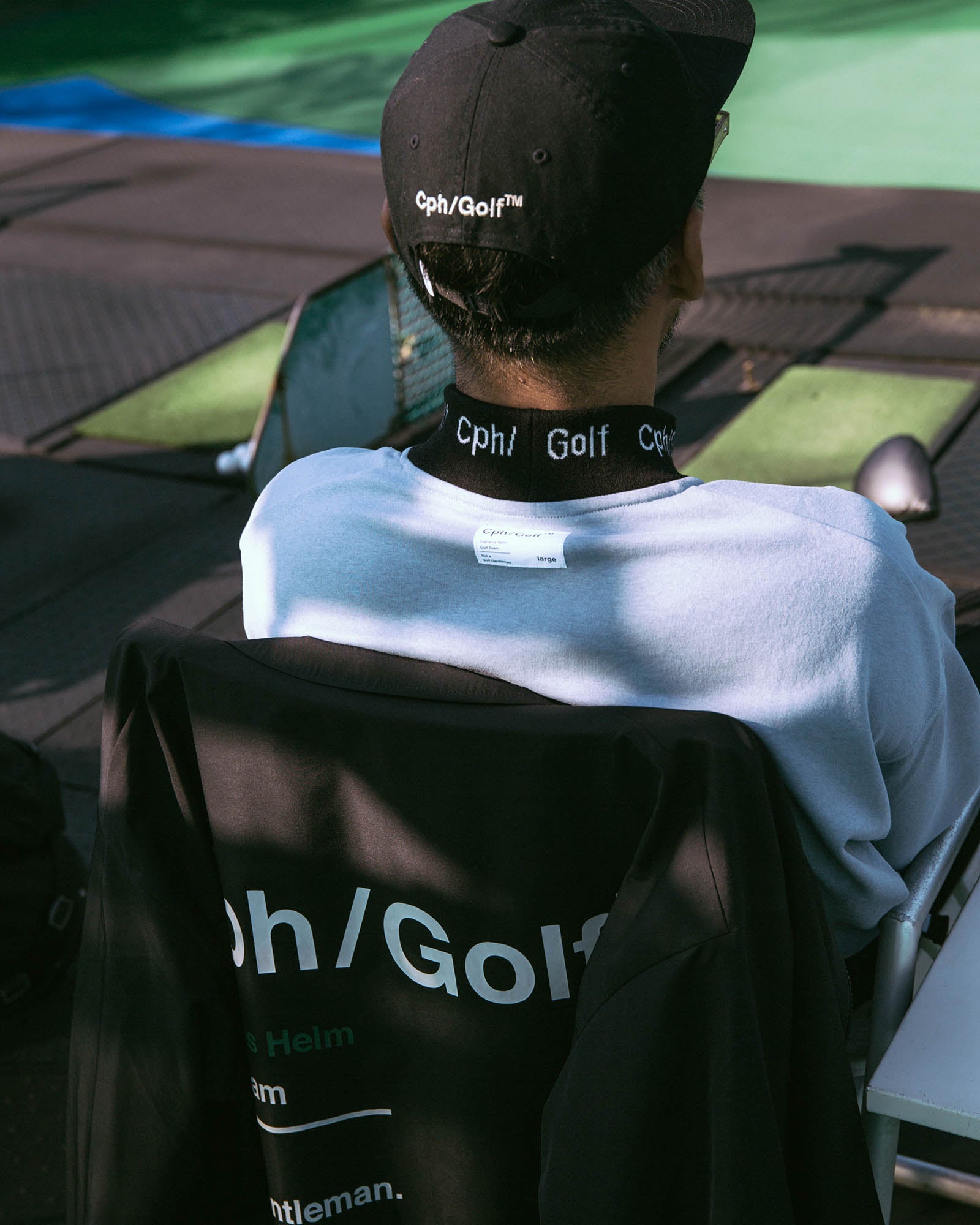キャプテンズヘルムゴルフ JACQUARD MOCK NECK LS TEE JACQUARD MOCK NECK LS TEE - BLACK - – Cph/Golf™︎