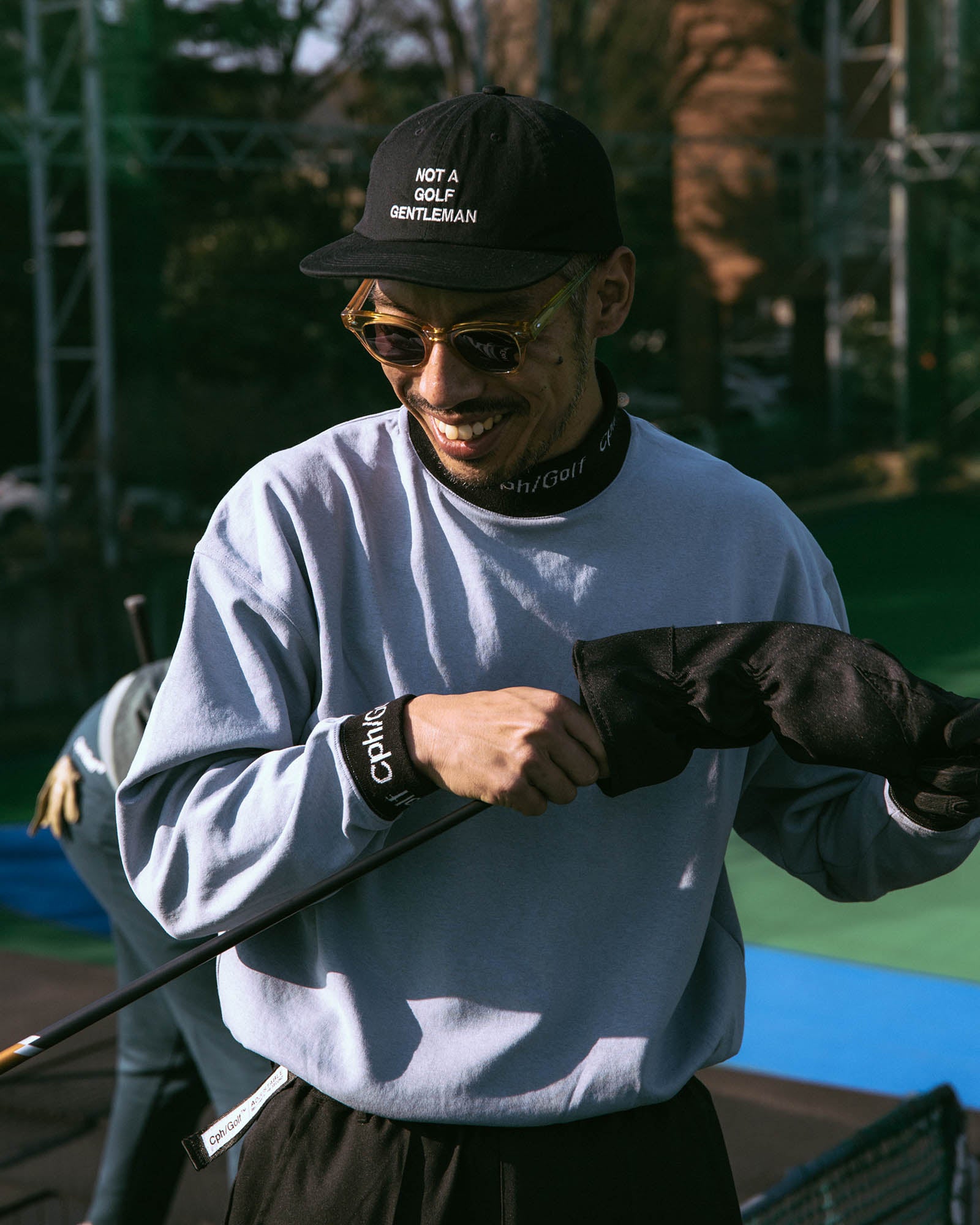 CPH/GOLF JACQUARD MOCK NECK LS TEE サイズS JACQUARD MOCK NECK LS TEE - SAX - – Cph/Golf™︎