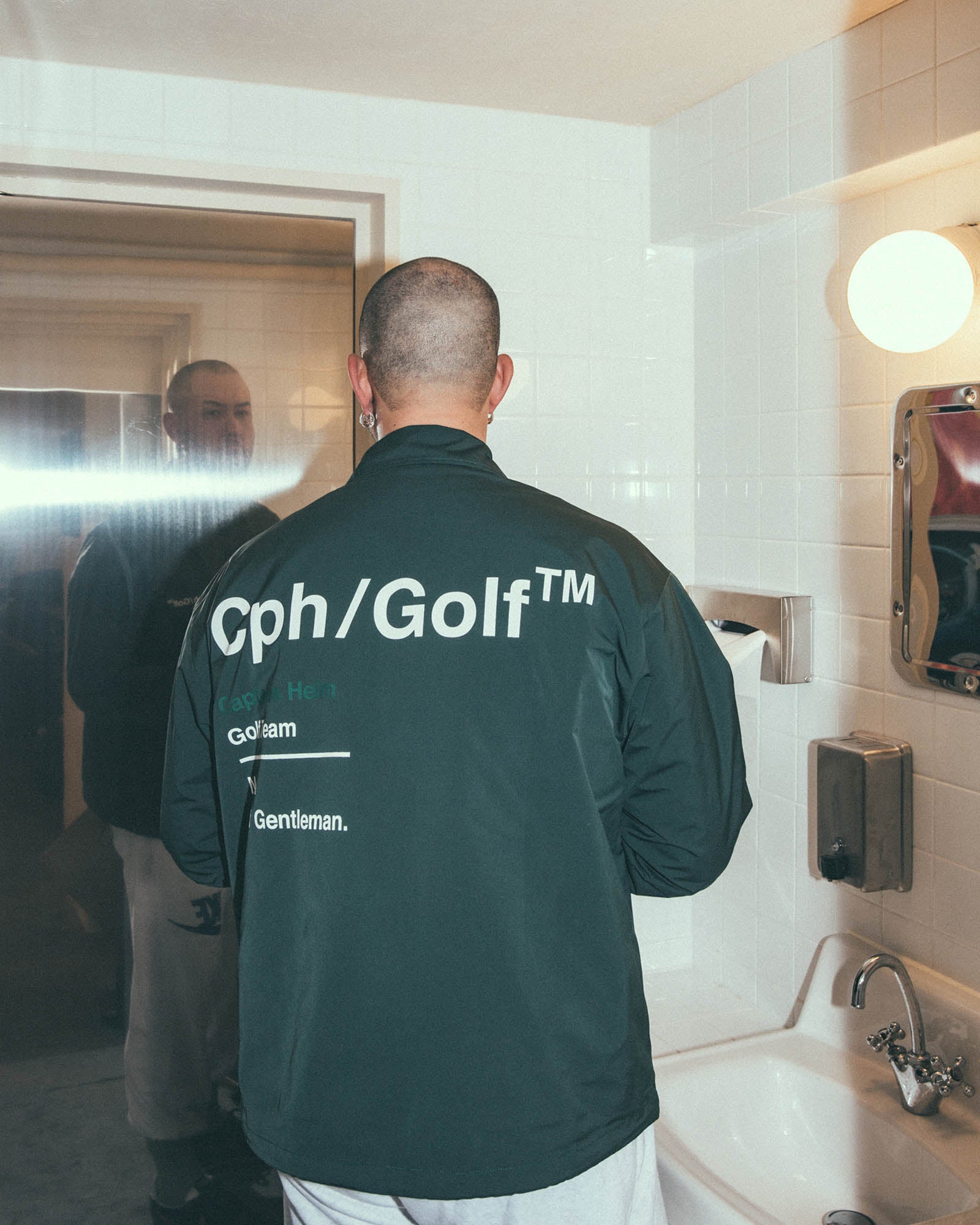 美品　Cph/Golf ZIPPER COACH JKT - GREEN -XL Cph/Golf™️ZIPPER COACH JKT - GREEN - – Cph/Golf™︎