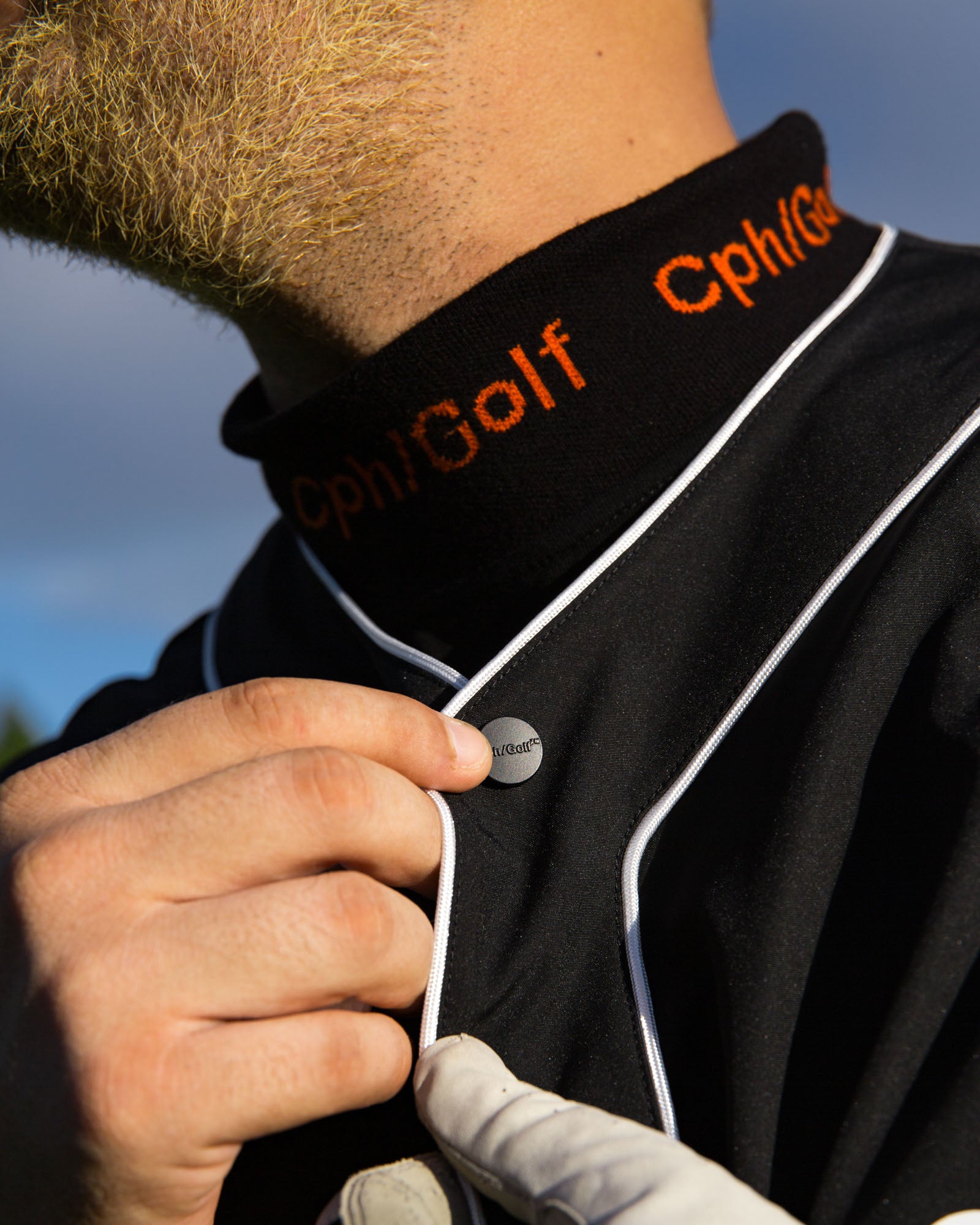 JACQUARD MOCK NECK LS TEE - WHITE - – Cph/Golf™︎