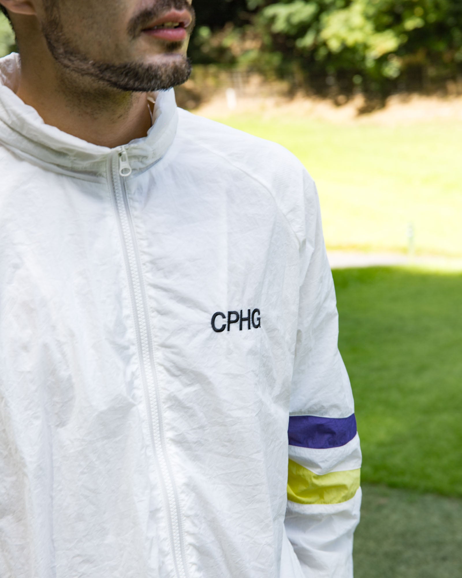 NAGG HOOD IN NYLON JACKET - WHITE - – Cph/Golf™︎