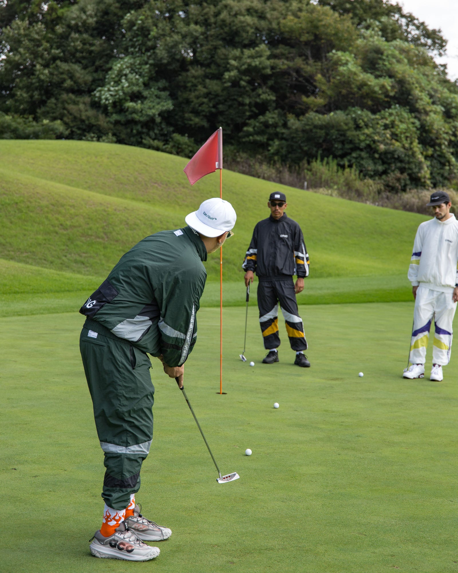 SIDE ZIPPER NYLON PANTS - GREEN - – Cph/Golf™︎