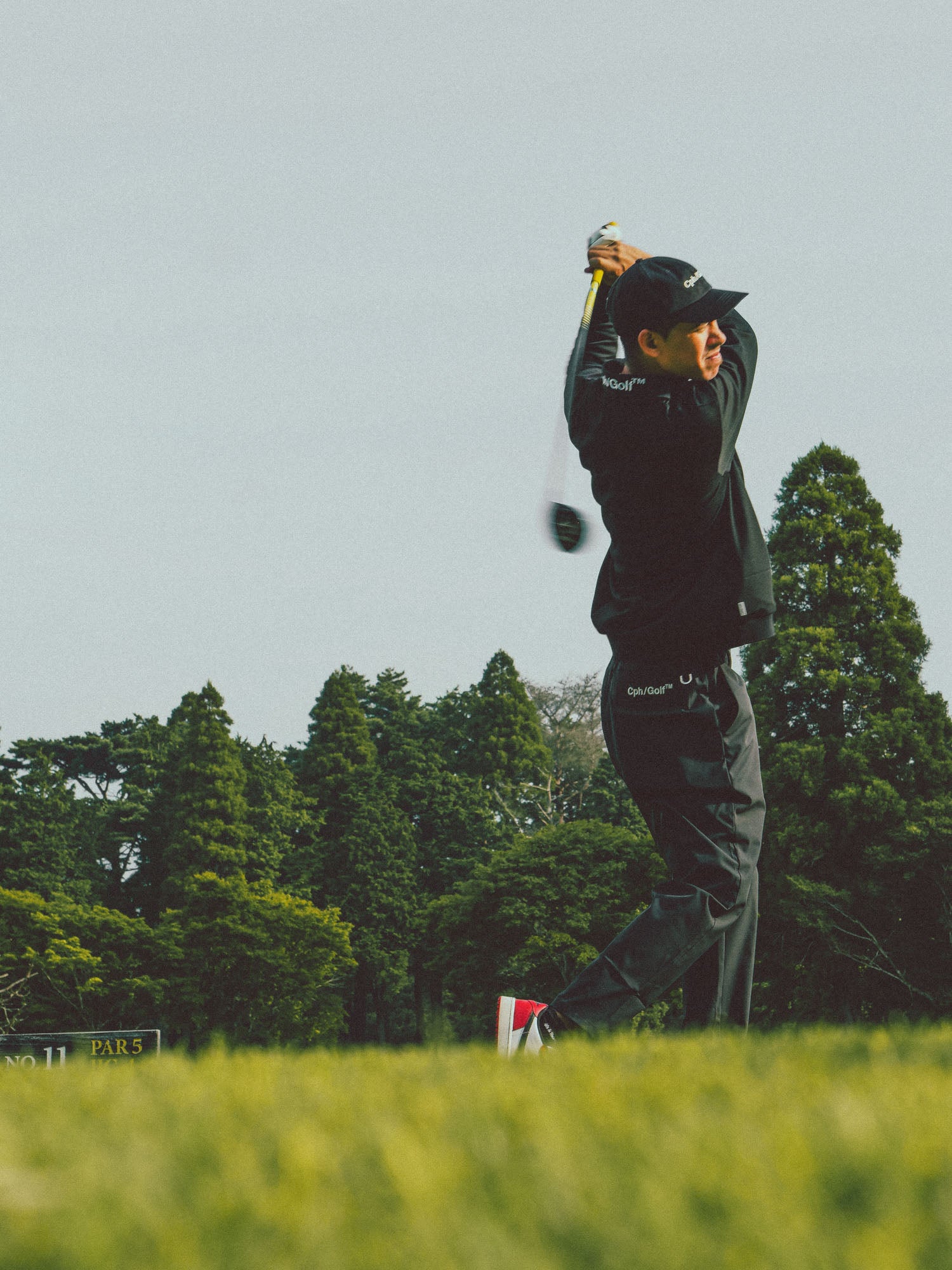 Munsingwear × Cph/Golf™️ #DRY TECH L/S POLO - BLACK - – Cph