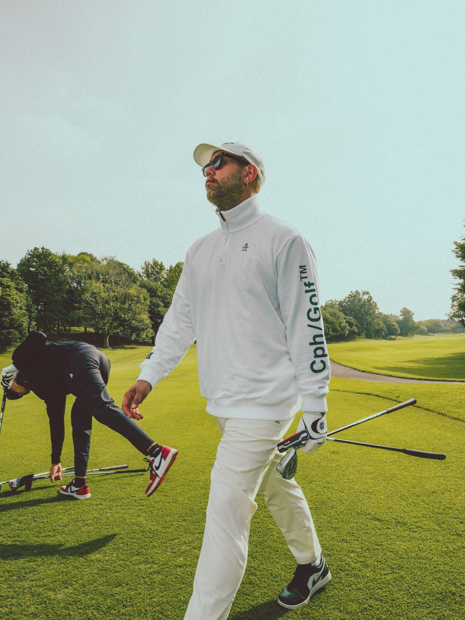 Musingwear × Cph/Golf™️ Half-Zip Sweat Munsingwear × Cph/Golf™️ #HALF-ZIP SWEAT - WHITE - – Cph