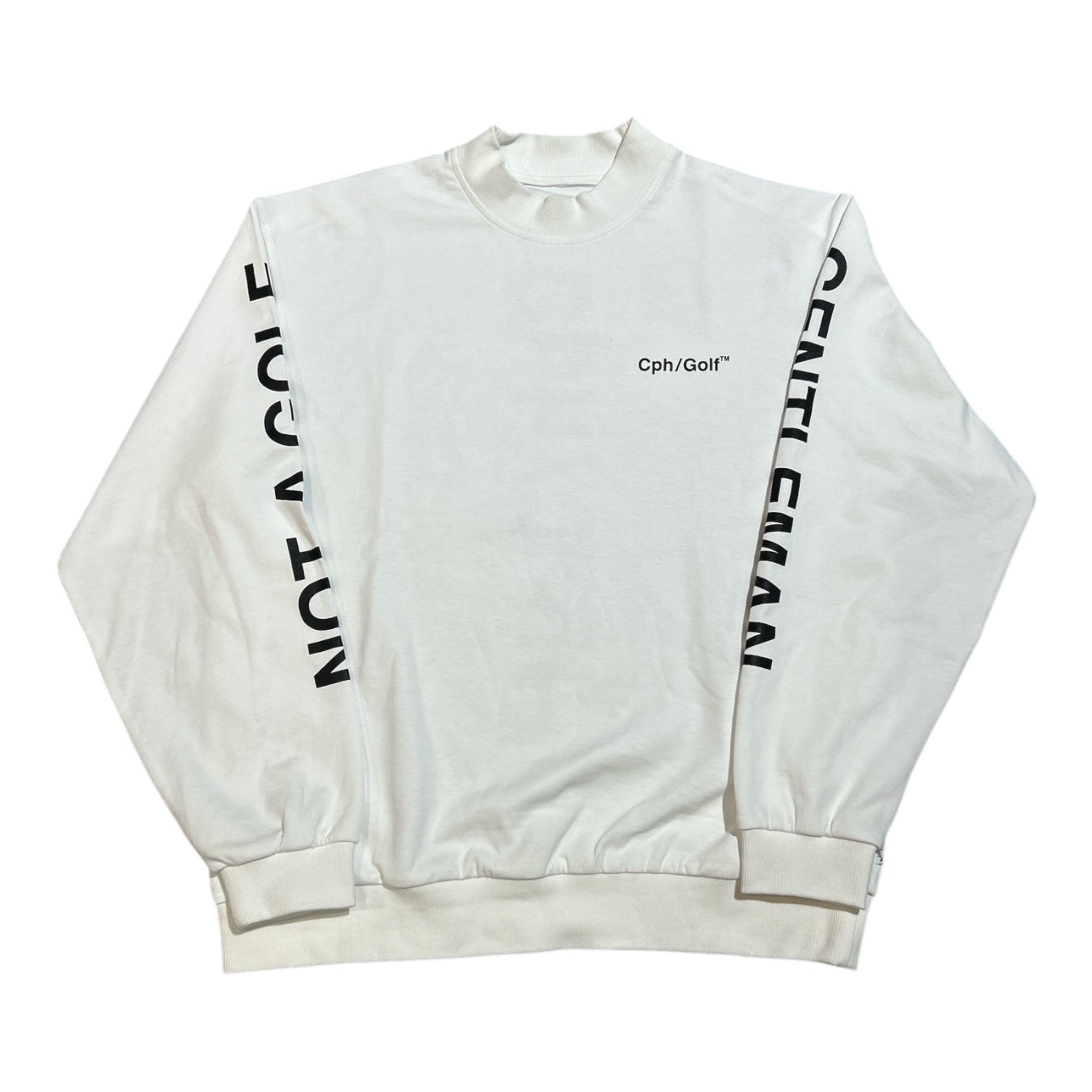 Cph/Golf LOGO LS MOCK NECK TEE WHITE – Cph/Golf™︎