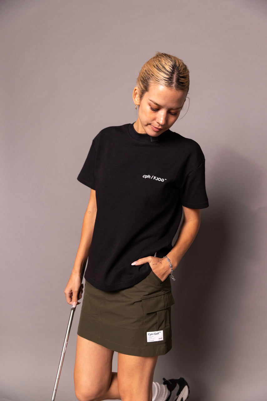 WOMEN] Cph/Golf×RUFFLOG SS MOCK NECK TEE BLACK – Cph/Golf™︎