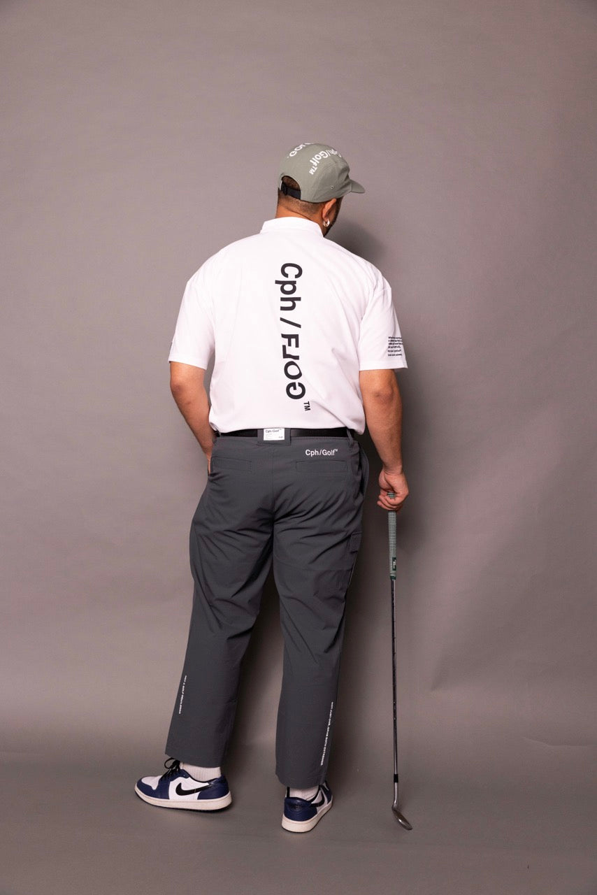 Cph/Golf×RUFFLOG VERTICAL LOGO SS POLO WHITE – Cph/Golf™︎