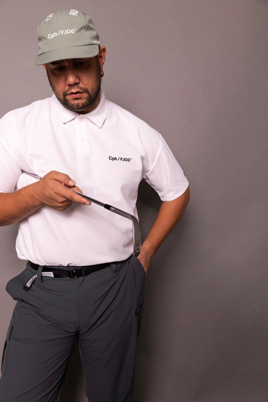 Cph/Golf×RUFFLOG VERTICAL LOGO SS POLO WHITE – Cph/Golf™︎