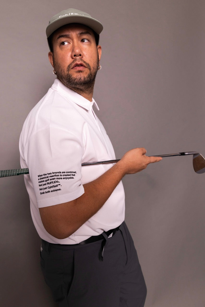 Cph/Golf×RUFFLOG VERTICAL LOGO SS POLO WHITE – Cph/Golf™︎