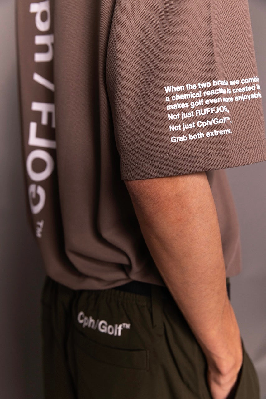 Cph/Golf×RUFFLOG VERTICAL LOGO SS POLO KHAKI – Cph/Golf™︎