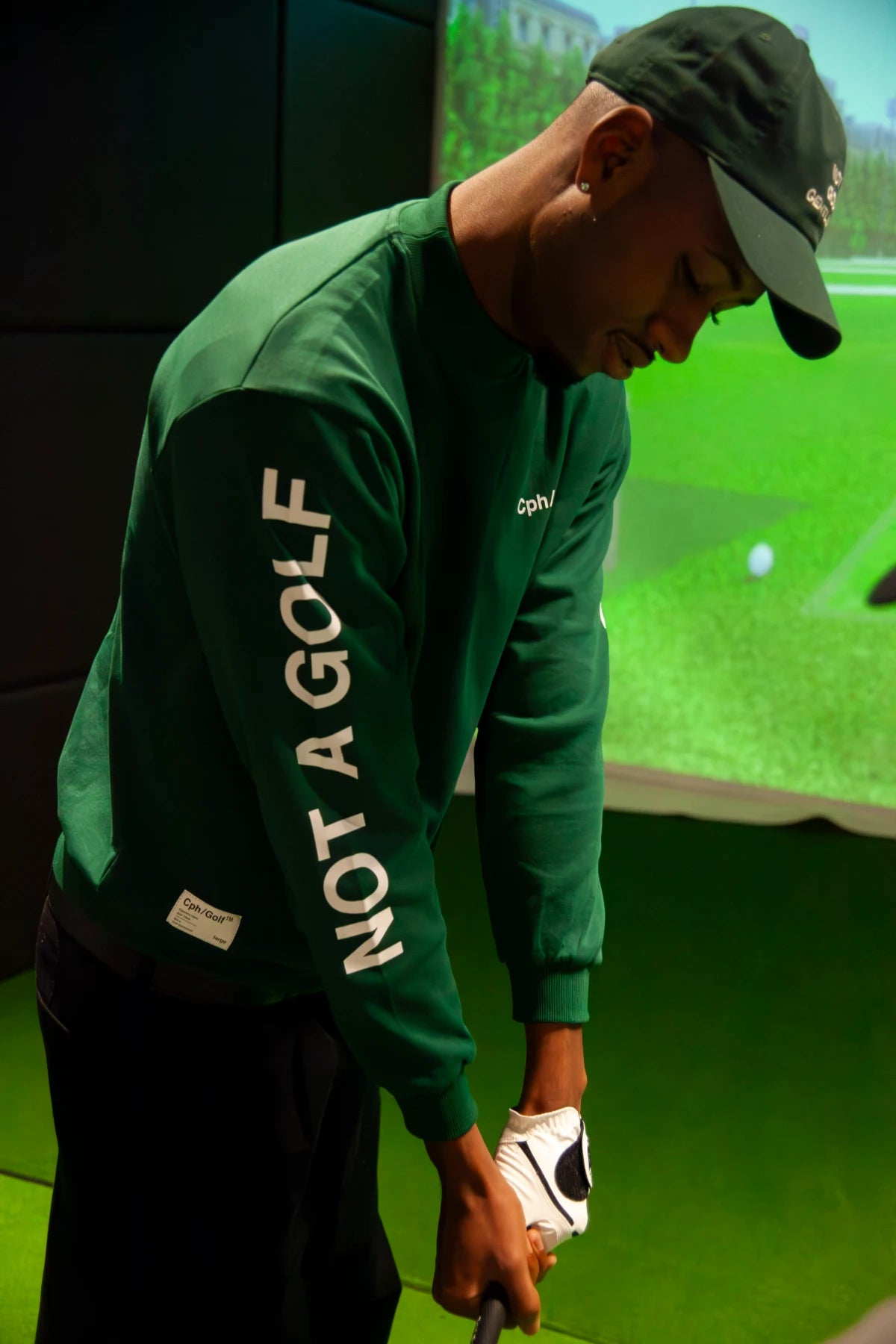 Cph/Golf LOGO LS MOCK NECK TEE GREEN – Cph/Golf™︎