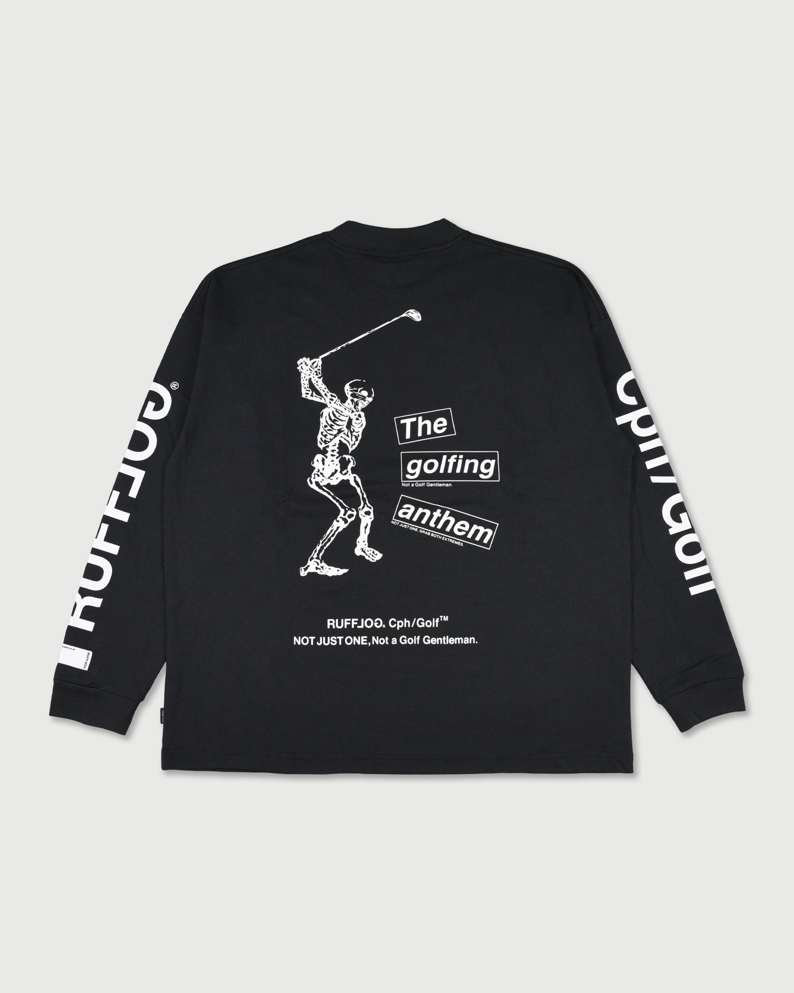 メンズウェア Golfing Anthem L/S Mock Tee BLACK Golfing Anthem L/S Mock Tee BLACK – Cph/Golf™︎
