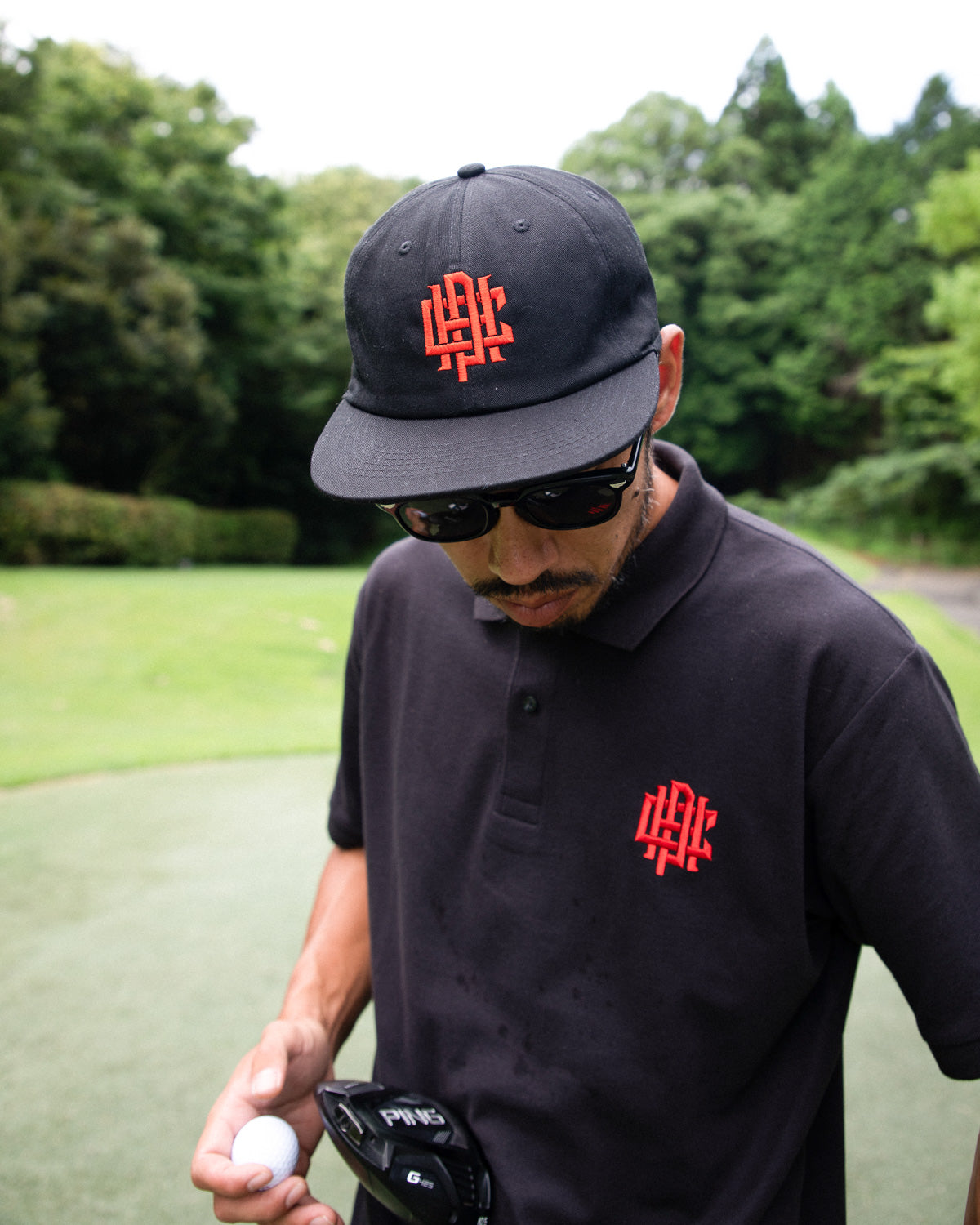 メンズウェア Captains Helm Golf LOGO SUMMER POLO Captains Helm Golf / OVERLAP LOGO SUMMER POLO -Black-