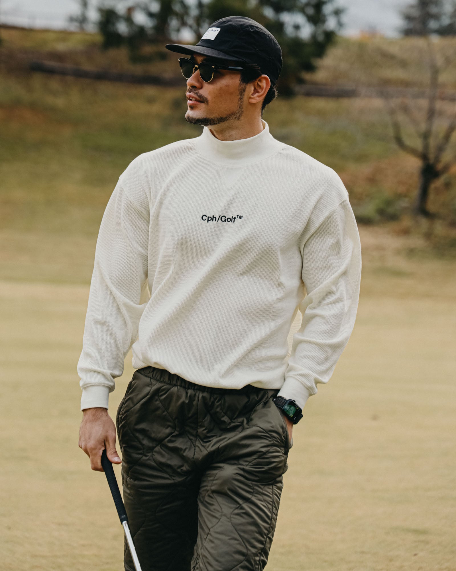 THERMAL MOCK NECK LS TEE - BLACK - – Cph/Golf™︎