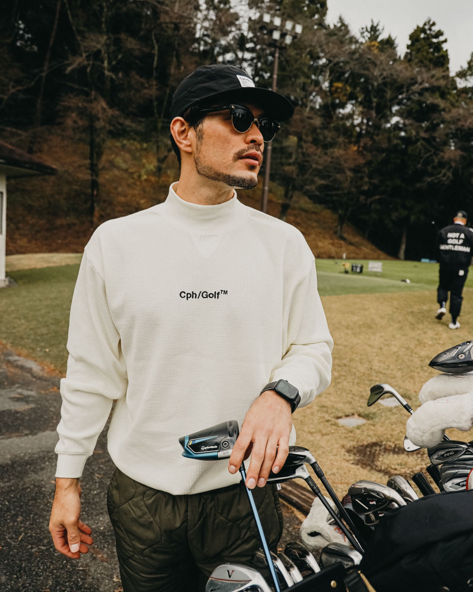 THERMAL MOCK NECK LS TEE - BLACK - – Cph/Golf™︎