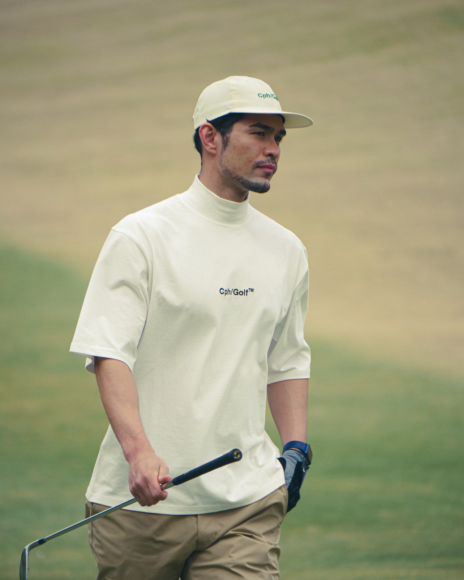 Cph/Golf™️ #Cph/Golf TM MOCK NECK TEE - WHITE - – Captains Helm Golf