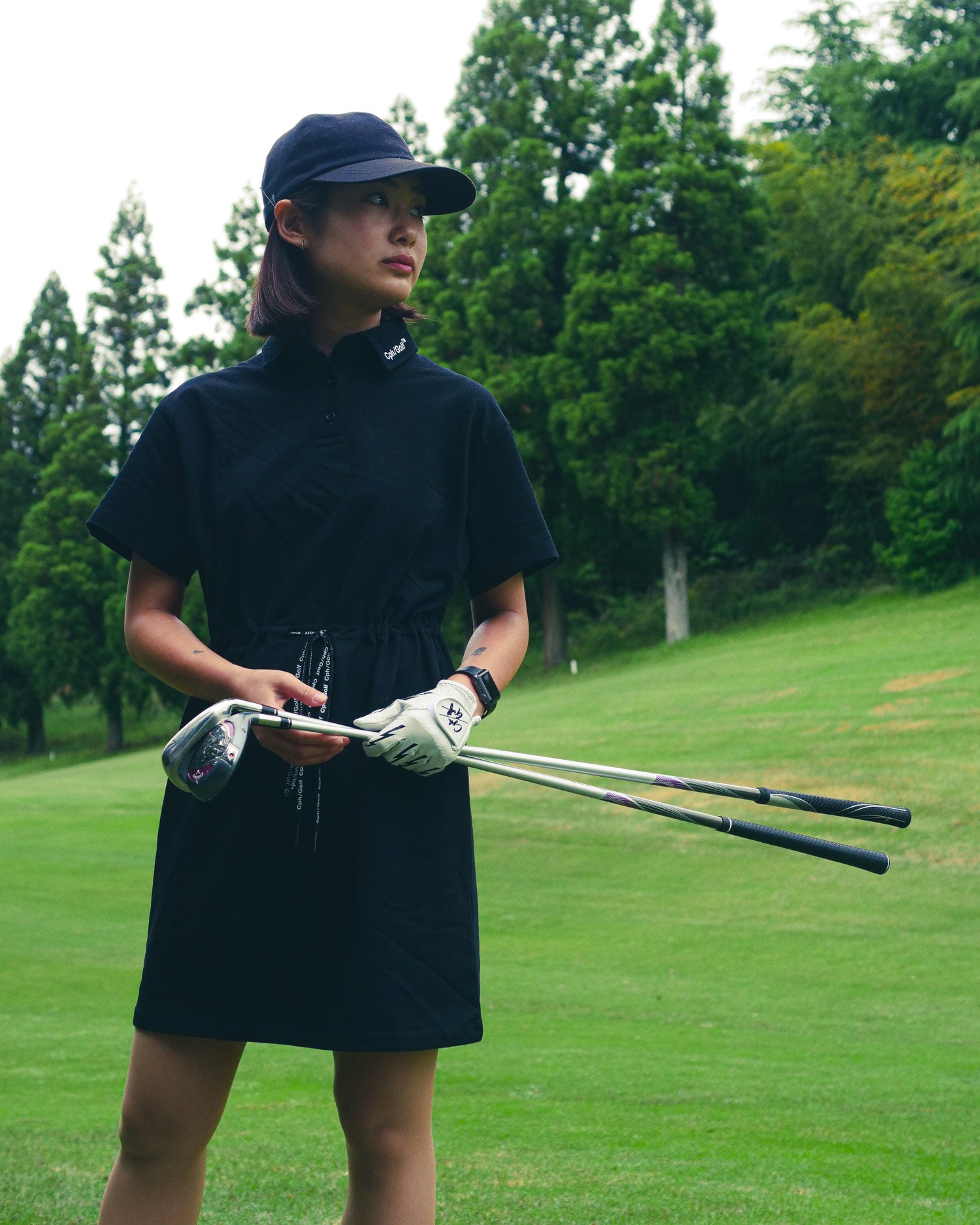Cph/Golf™️ #MADEMOISELLE POLO ONE-PIECE - BLACK - – Cph/Golf™︎