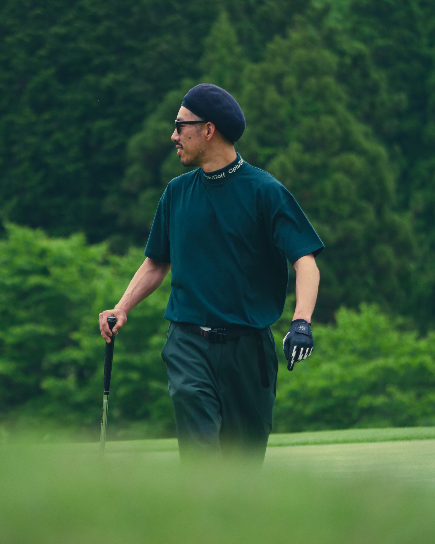 n*o様 Cph/Golf ゴルフ MILITARY RS MOCK NECK Cph/Golf™️ #JACQUARD LOGO MOCK NECK TEE - GREEN - – Cph/Golf™︎