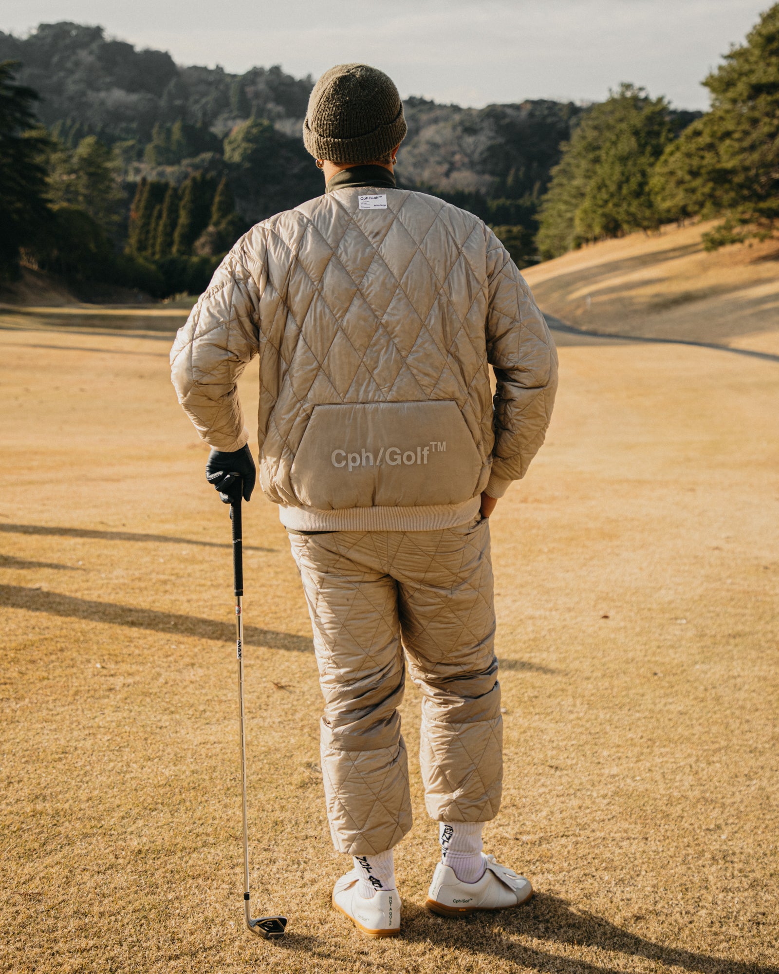 NANGA® × Cph/Golf™ #QLT DOWN P/O JACKET - BEIGE - – Captains Helm Golf