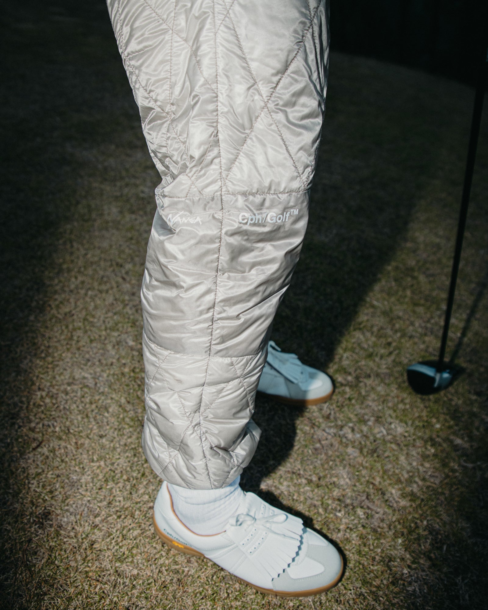 NANGA® × Cph/Golf™ #QLT DOWN TRACK PANTS - BEIGE - – Cph/Golf™︎