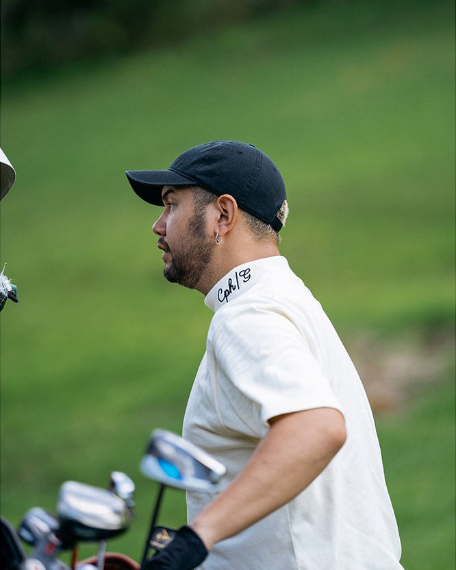 【Captains Helm Golf】 Mock Neck Logo Tee CAPTAINS HELM GOLF #MOCK NECK LOGO TEE -OFF WHITE- – Cph/Golf™︎