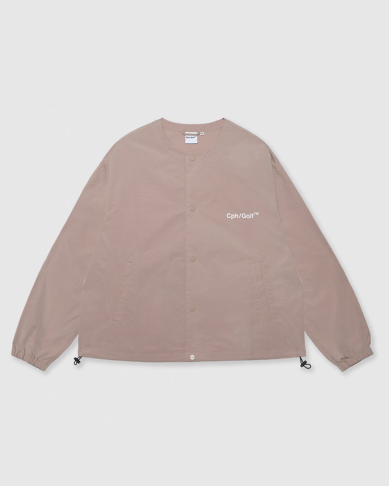 NO COLLAR COACH JKT - BEIGE - – Captains Helm Golf NO COLLAR COACH JKT - BEIGE - – Captains Helm Golf