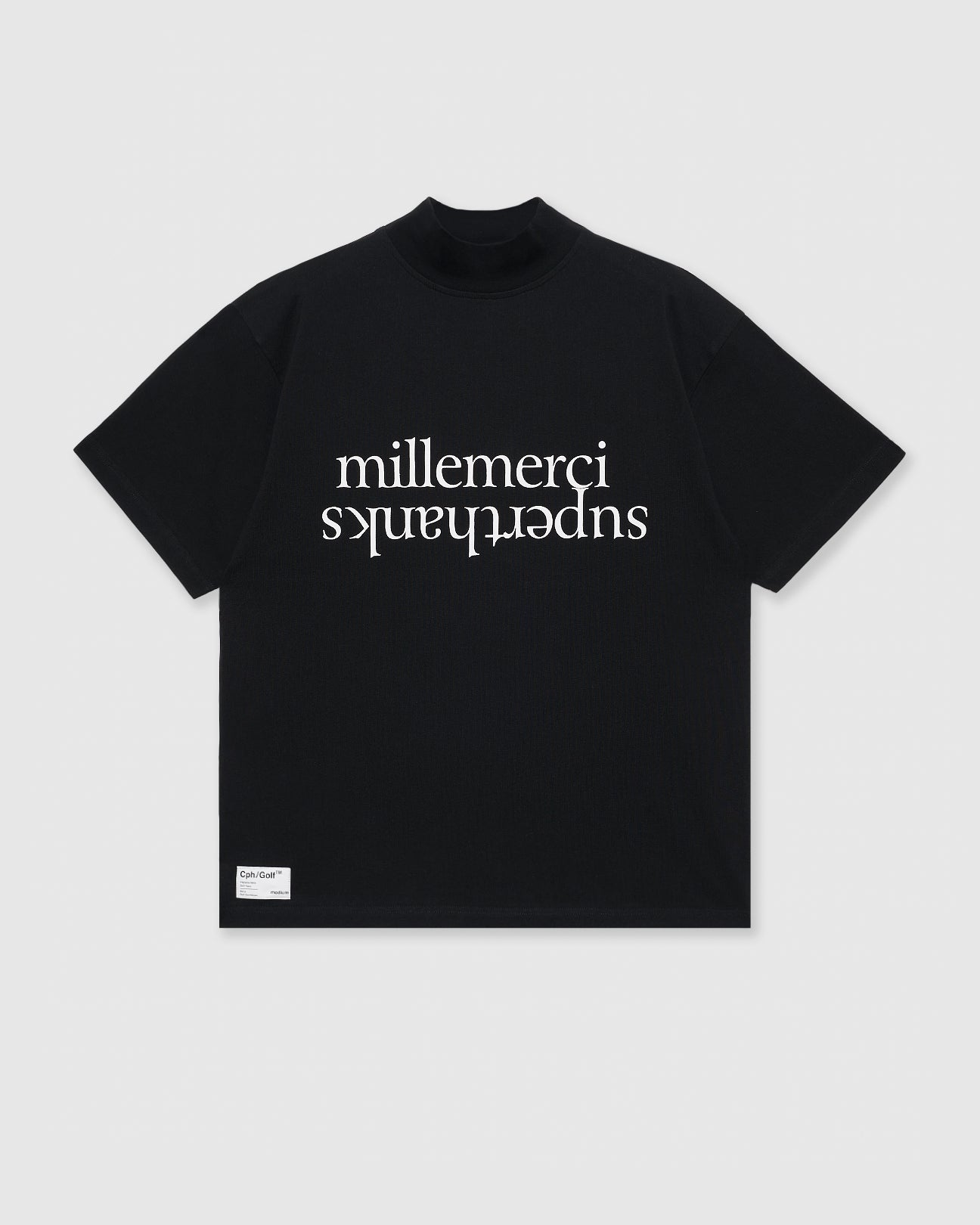 SUPERTHANKS × Cph/Golf™️ #MILLEMERCI MOCK NECK TEE - BLACK