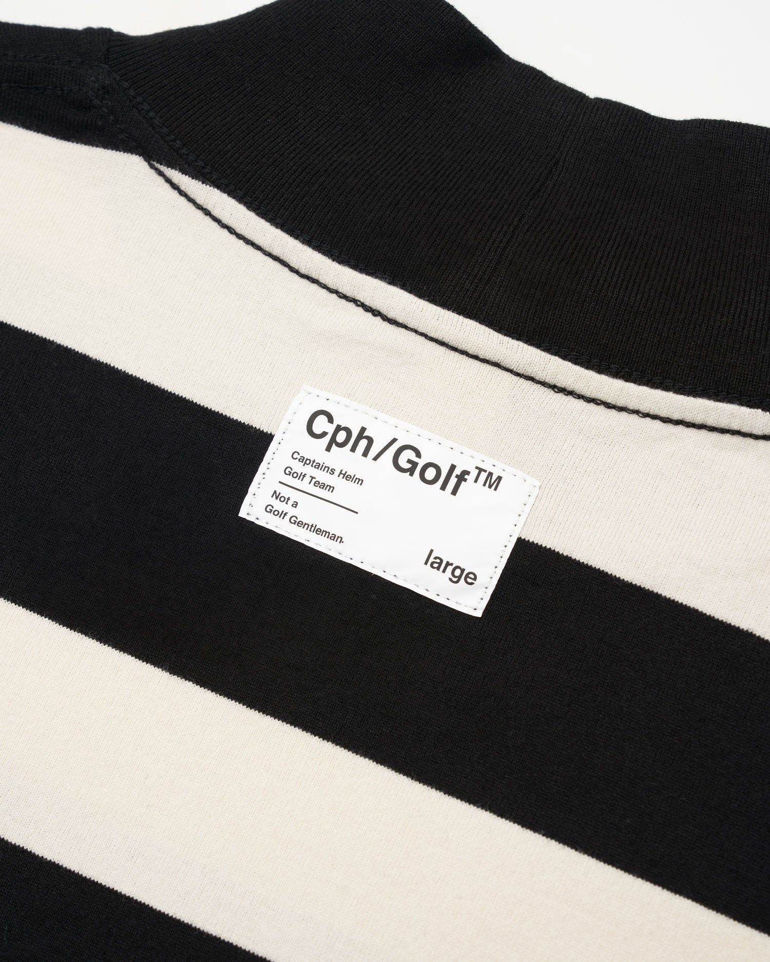 SCHOTT × CAPTAINS HELM GOLF #BORDER MOCK NECK TEE - BLACK x WHITE - – Captains  Helm Golf