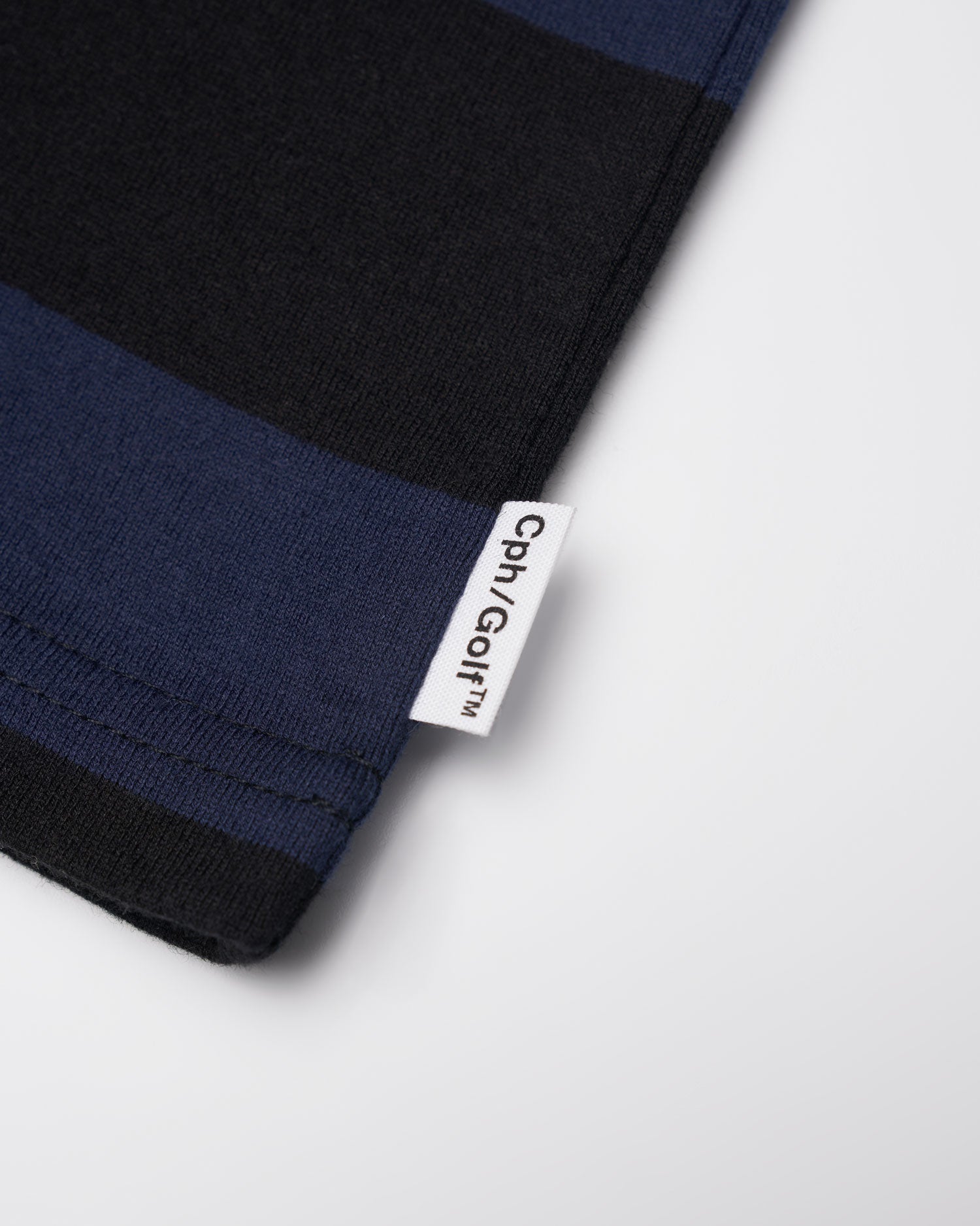 SCHOTT × CAPTAINS HELM GOLF #BORDER MOCK NECK TEE - BLACK x INDIGO