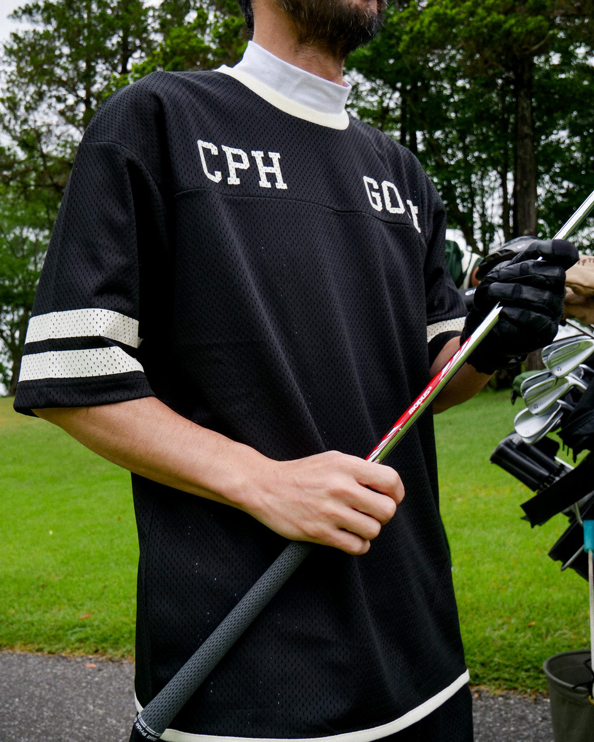 Cph/Golf™️ #NAGG DOUBLE MESH TEE - BLACK - – Cph/Golf™︎