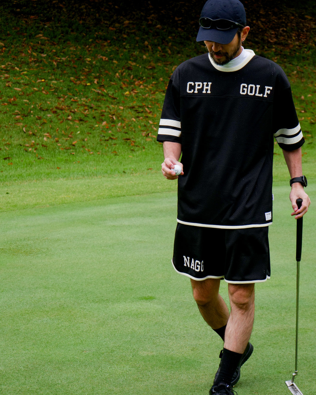 CAPTAINS HELM GOLF DOUBLE MESH TEE ＸＬ Cph/Golf™️ #NAGG DOUBLE MESH TEE - BLACK - – Cph/Golf™︎