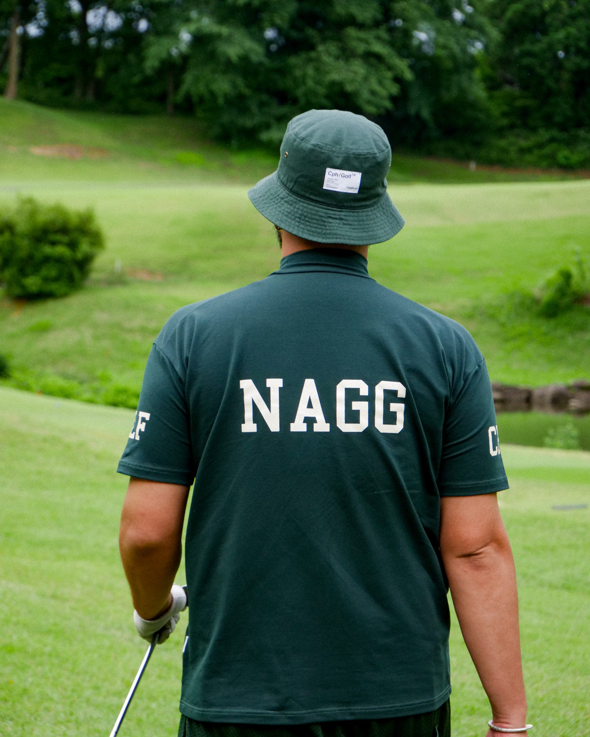 Cph/Golf™️ #NAGG MOCK NECK TEE - GREEN - – Captains Helm Golf