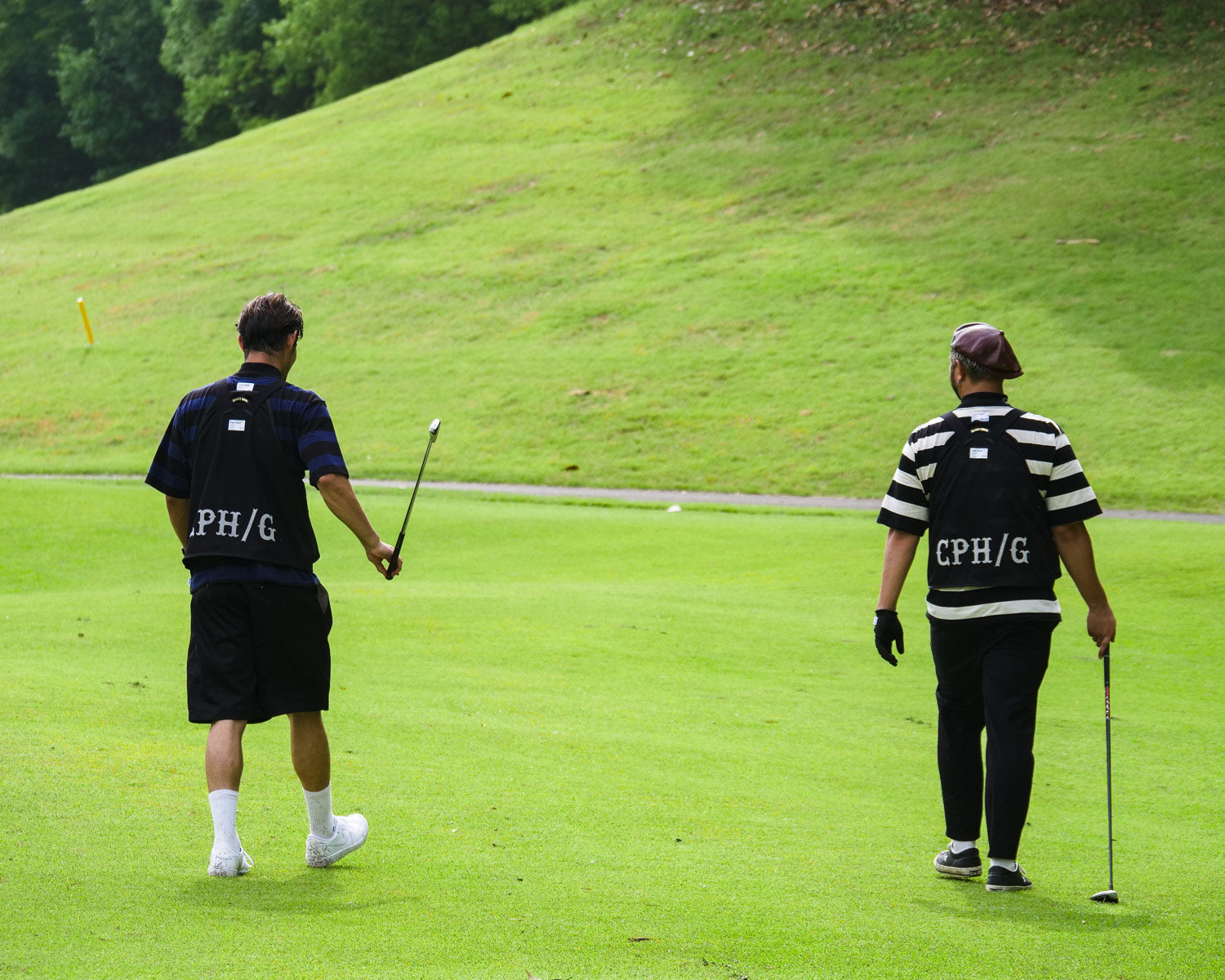 SCHOTT × CAPTAINS HELM GOLF #BORDER MOCK NECK TEE - BLACK x