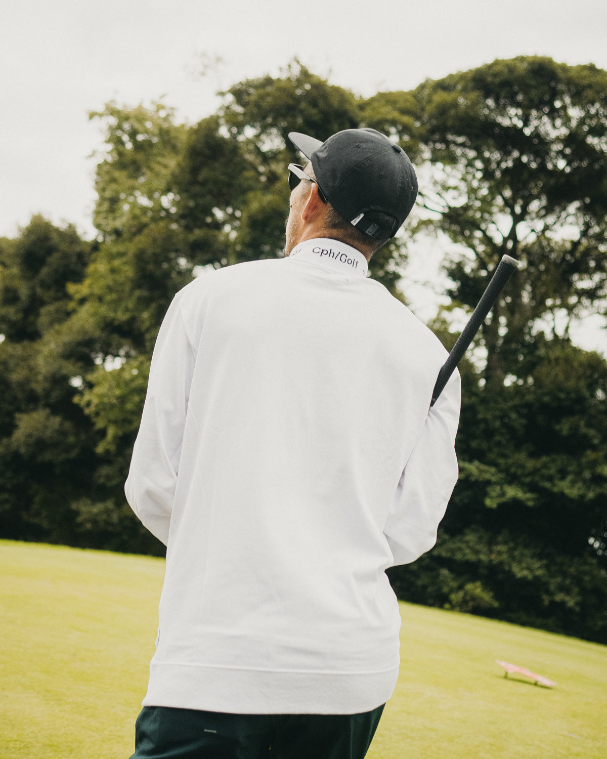 JACQUARD LOGO MOCK NECK LS TEE - WHITE - – Cph/Golf™︎