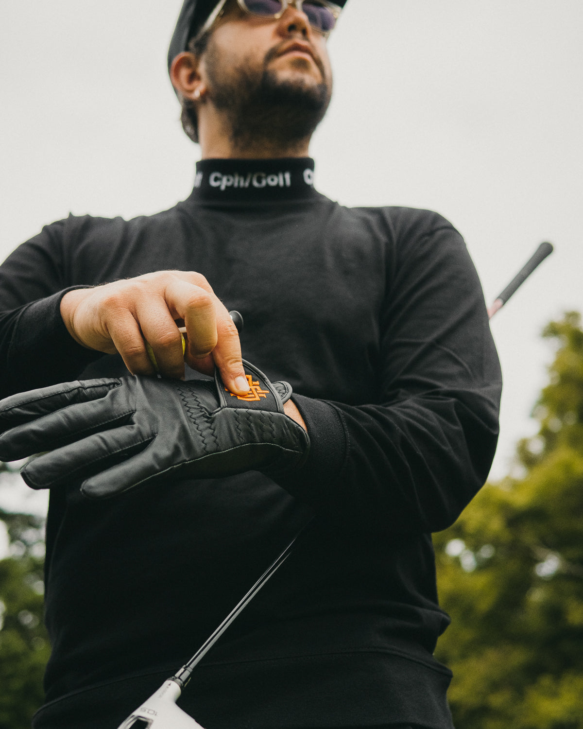 JACQUARD LOGO MOCK NECK LS TEE - BLACK - – Cph/Golf™︎