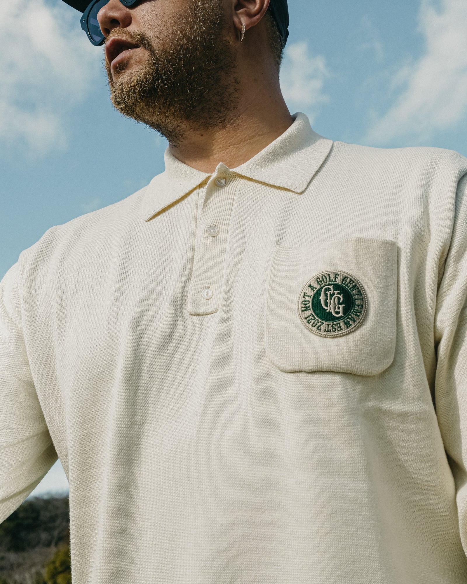 CLUB JACQUARD LS POLO - WHITE - – Cph/Golf™︎