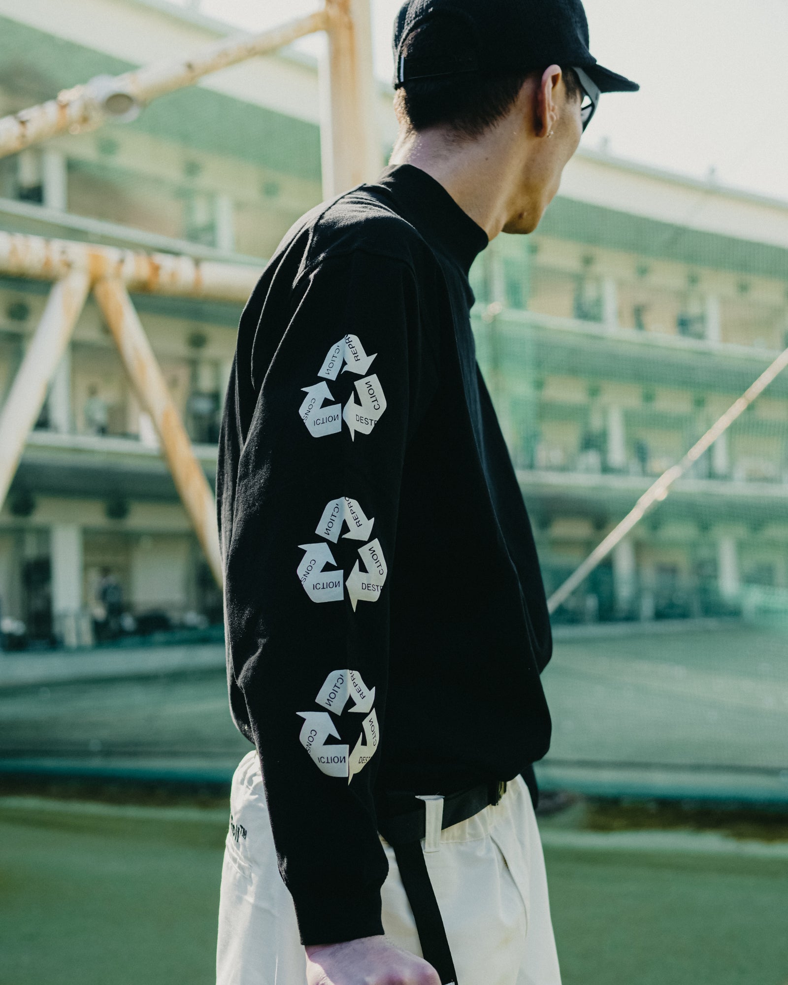 SWING-CYCLE LOGO MOCK NECK LS TEE - WHITE - – Cph/Golf™︎