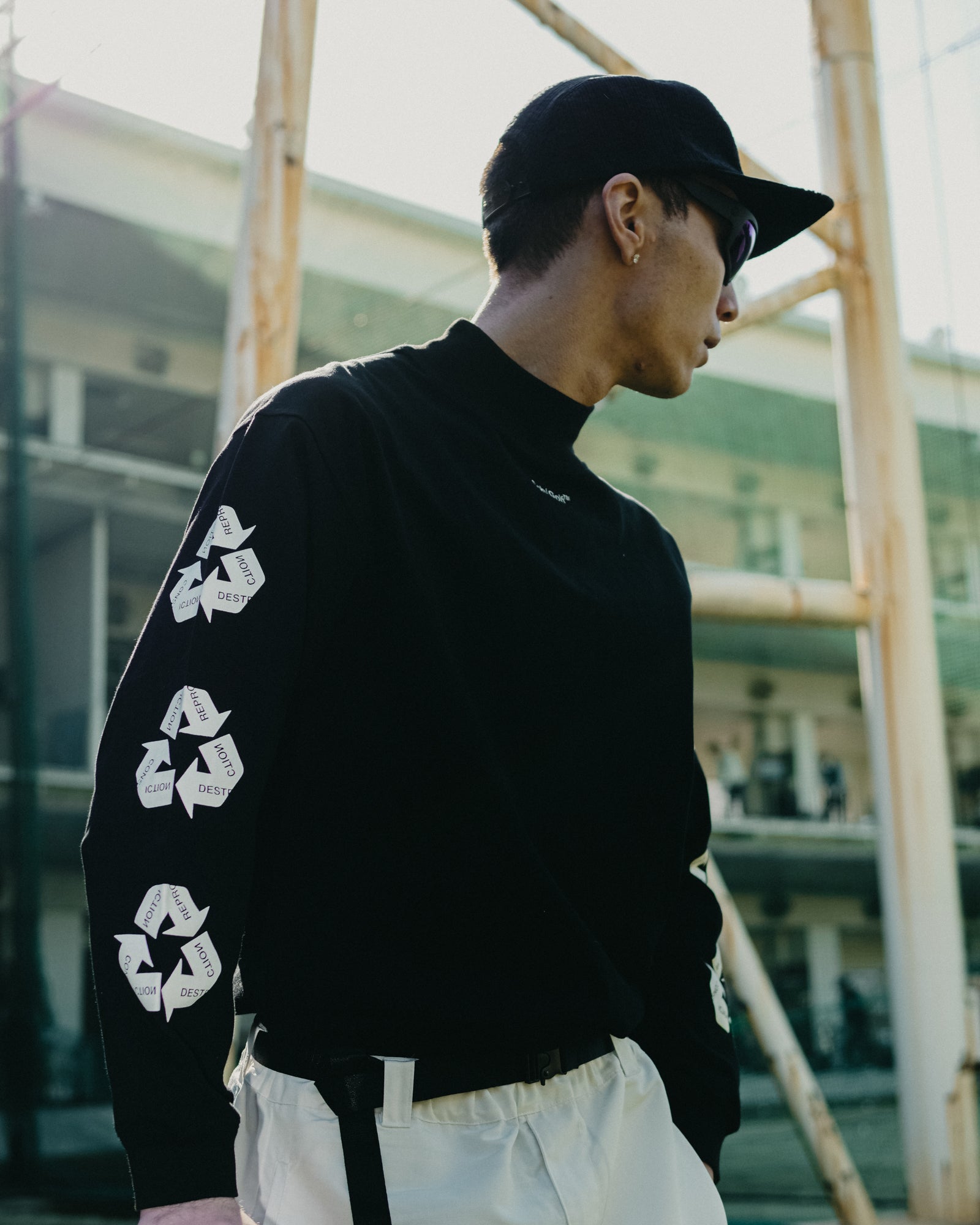 SWING-CYCLE LOGO MOCK NECK LS TEE - WHITE - – Cph/Golf™︎