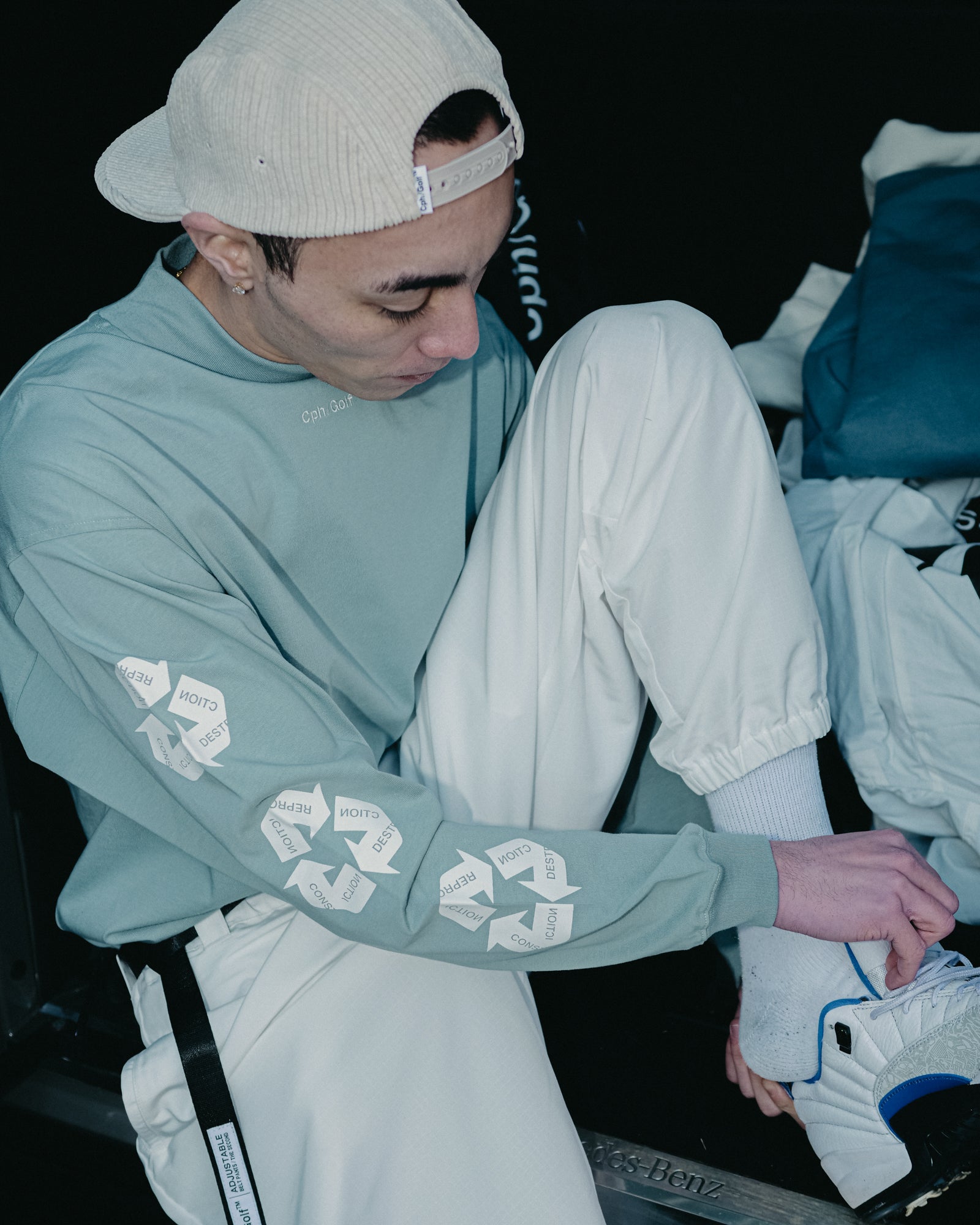 SWING-CYCLE LOGO MOCK NECK LS TEE - WHITE - – Cph/Golf™︎