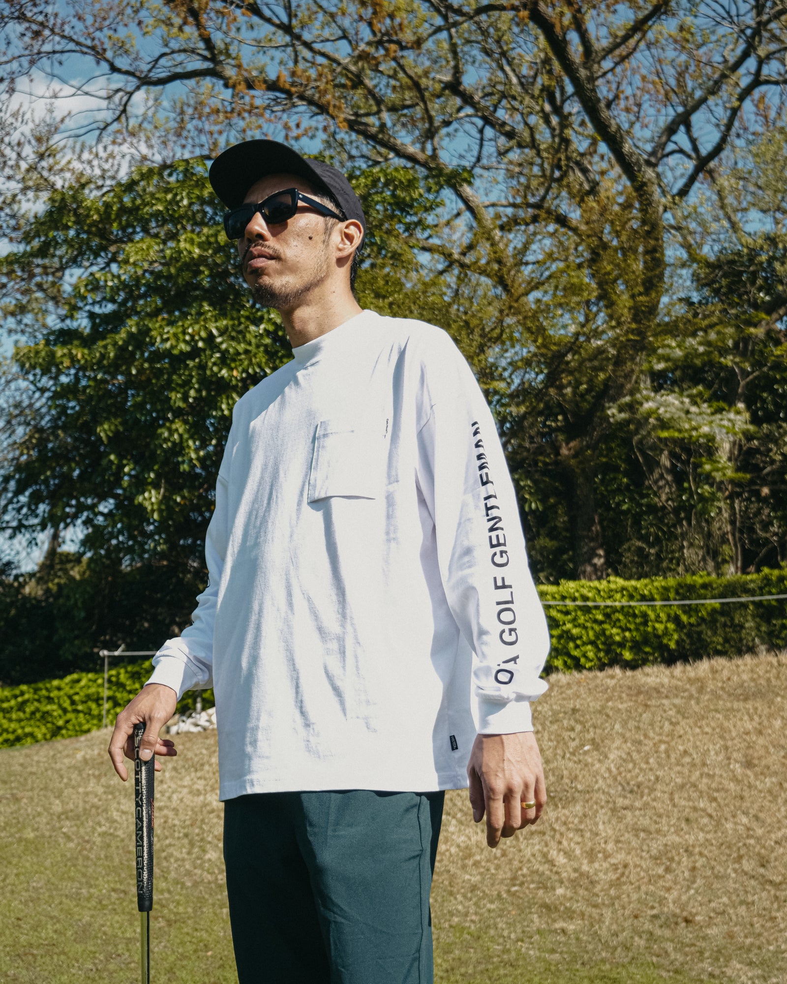 SHELTECH® #GENTLEMAN MOCK NECK L/S TEE - WHITE - – Cph/Golf™︎