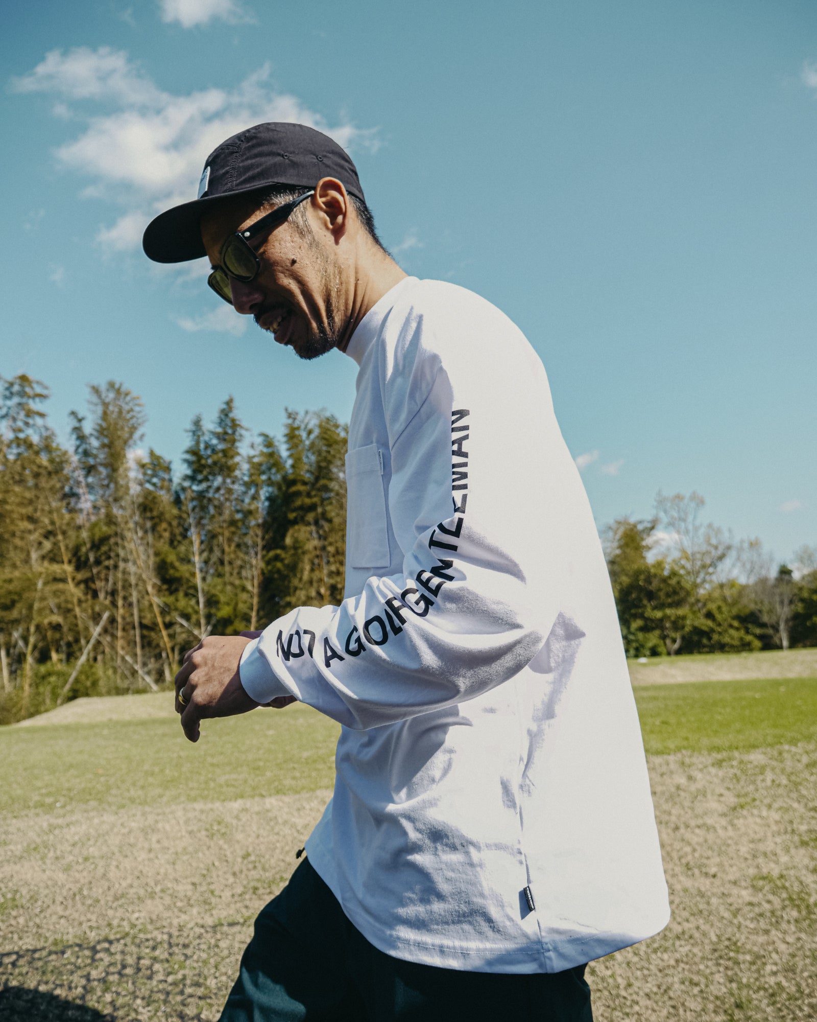 SHELTECH® #GENTLEMAN MOCK NECK L/S TEE - WHITE - – Cph/Golf™︎