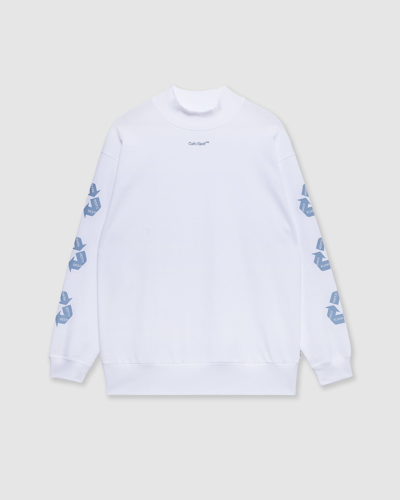 #SWING-CYCLE LOGO MOCK NECK LS TEE - WHITE -