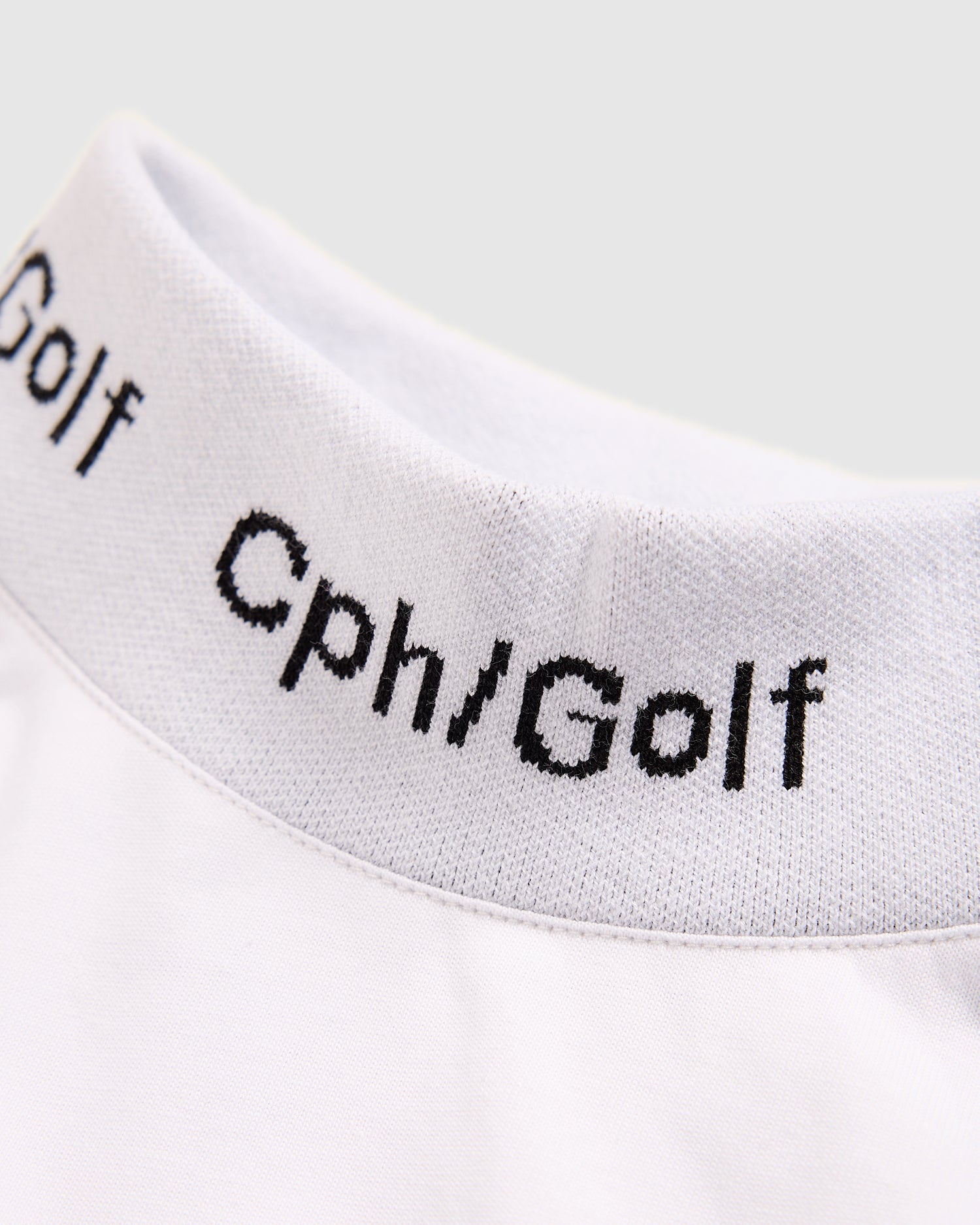 JACQUARD LOGO MOCK NECK LS TEE - WHITE - – Cph/Golf™︎
