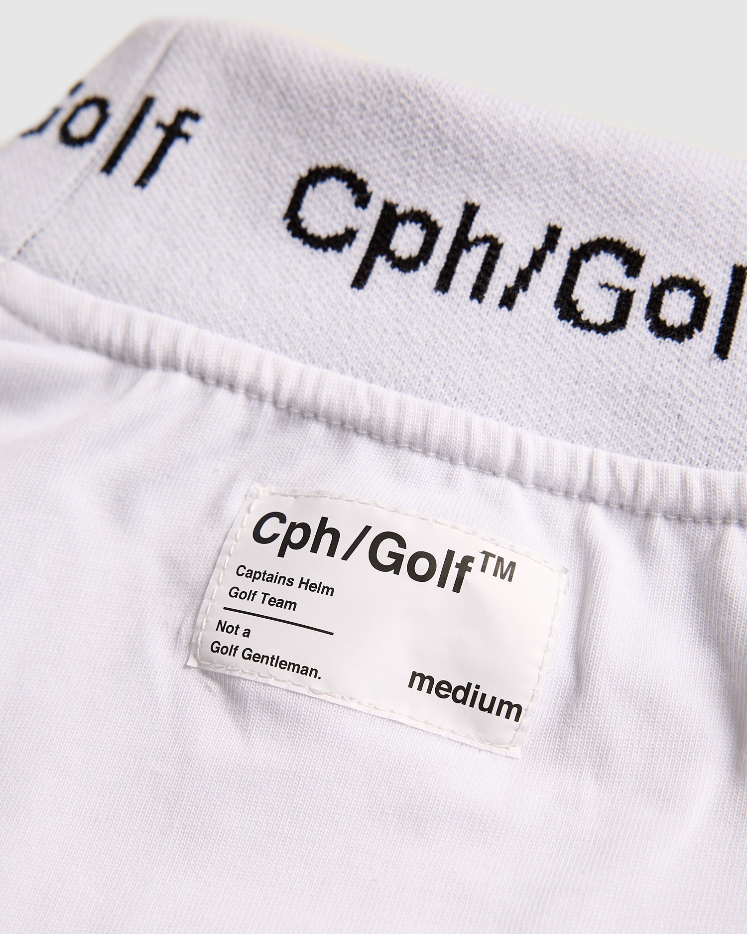 JACQUARD LOGO MOCK NECK LS TEE - WHITE - – Cph/Golf™︎