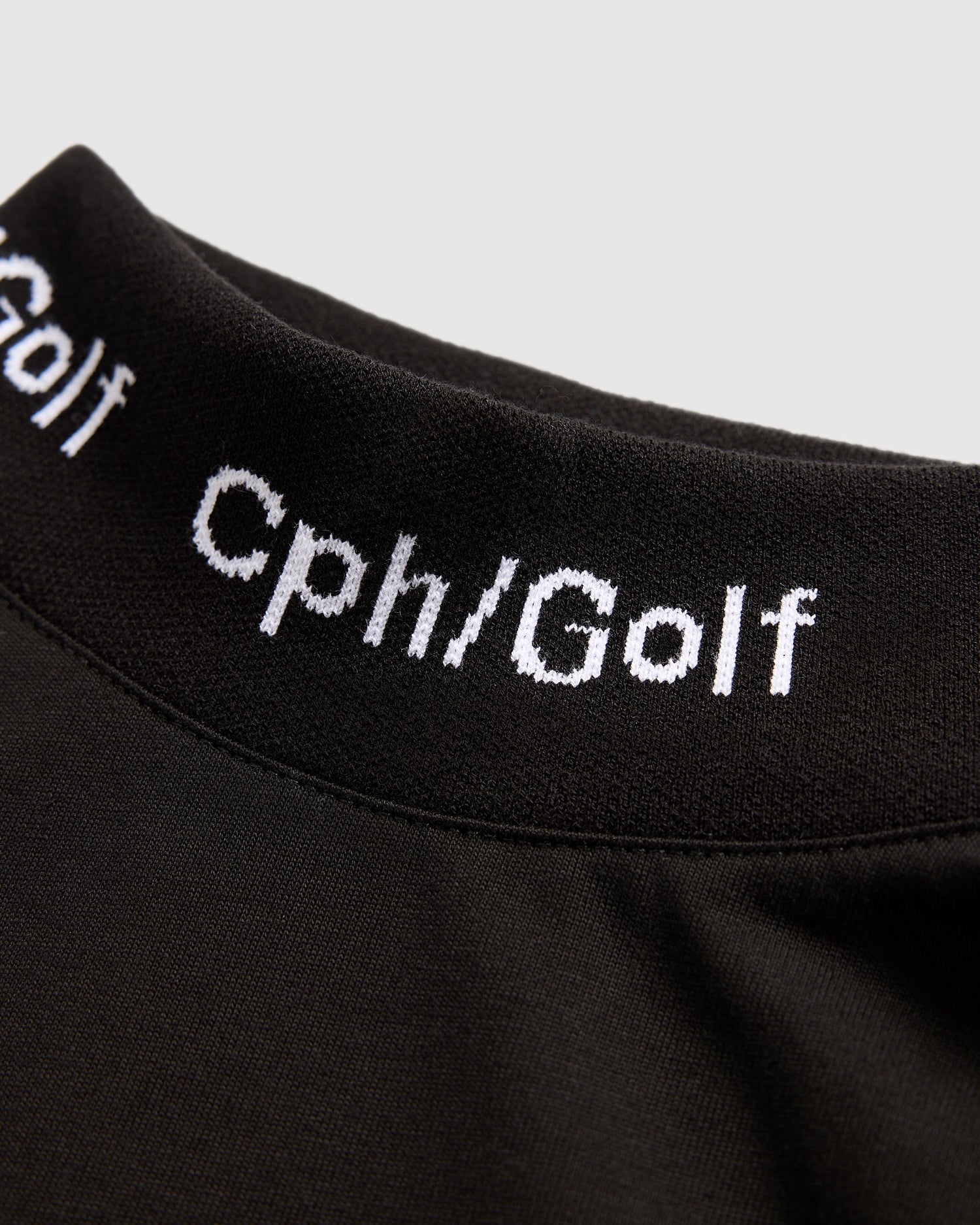 JACQUARD LOGO MOCK NECK LS TEE - BLACK - – Cph/Golf™︎